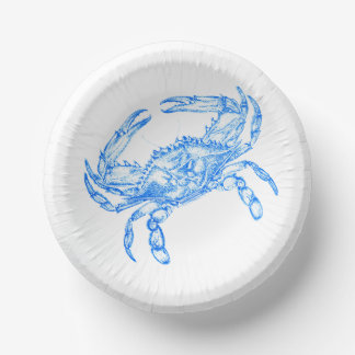 Bols En Carton crabe bleu vintage