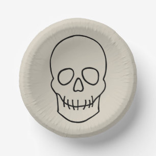 Bols En Carton Crâne - Bone White et Bat Black