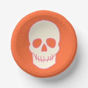 Bols En Carton Crâne en rose, orange et crème
