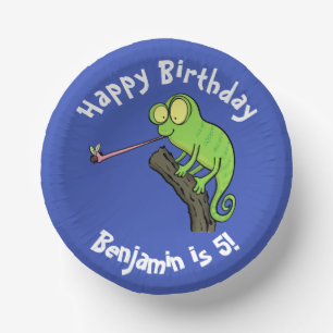 Bols En Carton Cute chameleon attraper un dessin animé