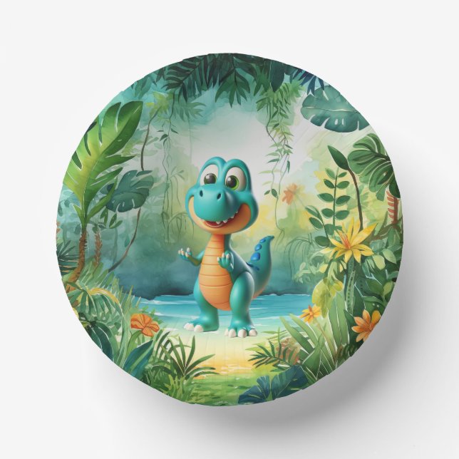 Bols En Carton Cute Dinosaur Papier Bowl (Recto)