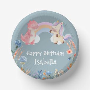 Bols En Carton Cute Dinosaur Unicorn arc-en-ciel Fleur anniversai
