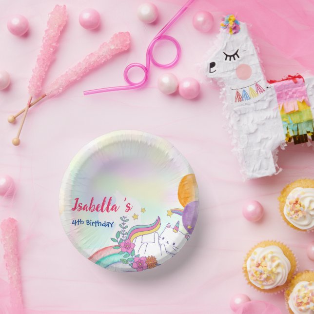 Bols En Carton Cute Magique Rainbow Cat Unicorn fête d'anniversai (Fête)