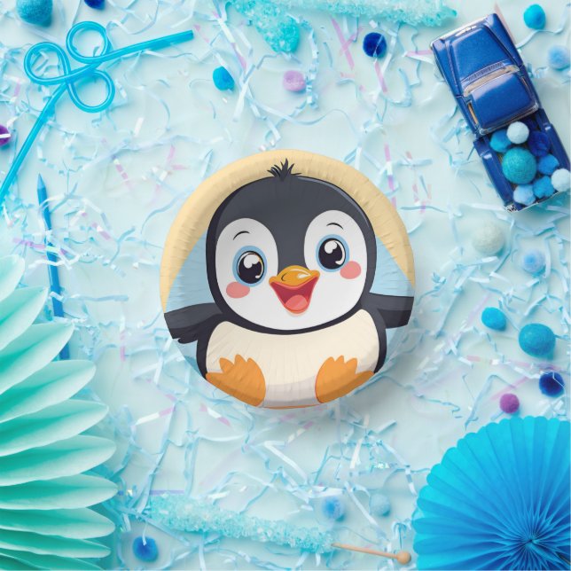 Bols En Carton Cute Penguin Face safari zoo jungle Anniversaire (Fête)