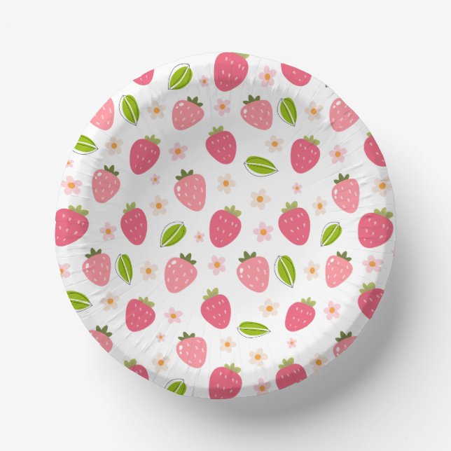 Bols En Carton Cute Strawberry Pink Girls Birthday Paper Bowl (Recto)