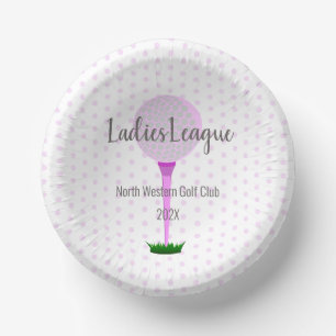 Bols En Carton Dames Golf League Pink Dot Party Bowl