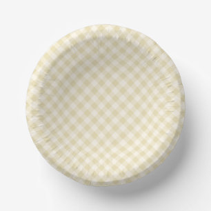Bols En Carton Début d'Automne Rétro Gingham   Blé Doré 