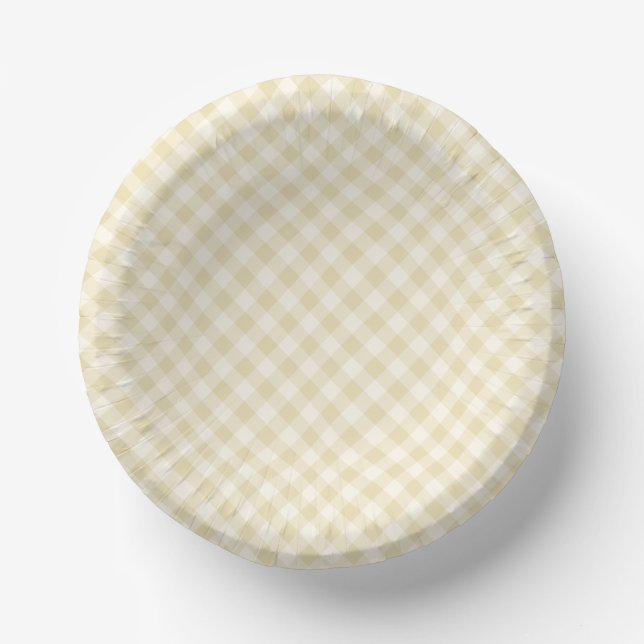 Bols En Carton Début d'Automne Rétro Gingham | Blé Doré  (Recto)