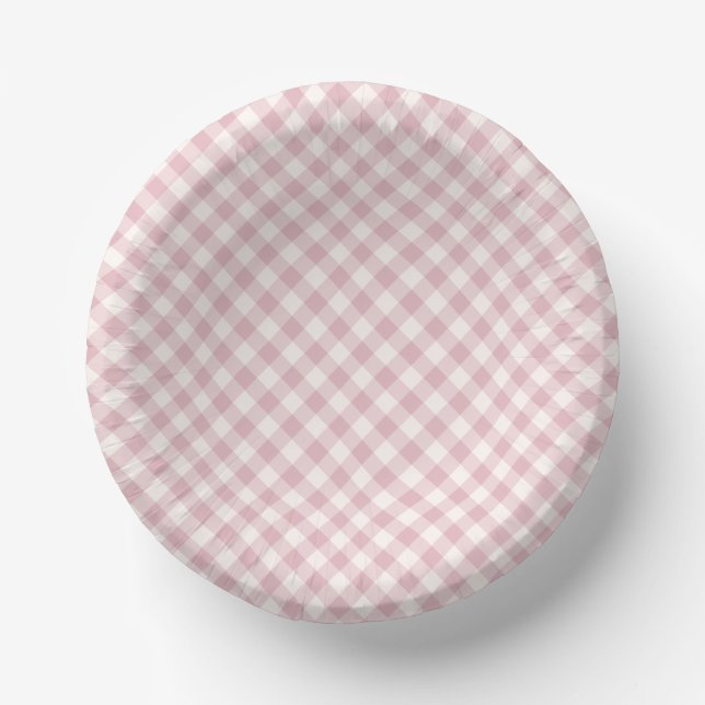 Bols En Carton Début d'automne rétro Gingham | Rose atténuée (Recto)
