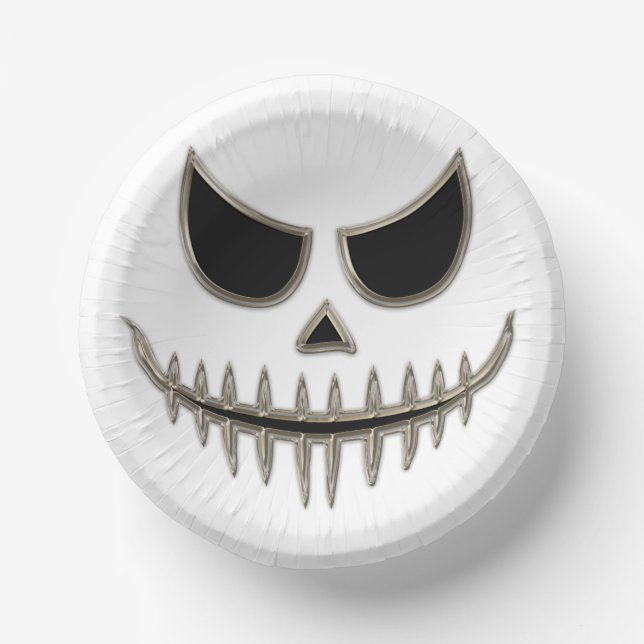 Bols En Carton Déplaisant Halloween Squelette papier visage Bowl (Recto)