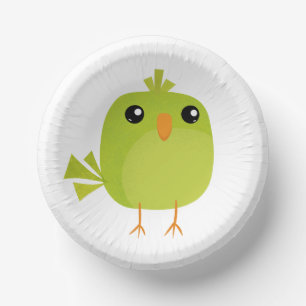 Bols En Carton Dessin animé d'oiseau vert