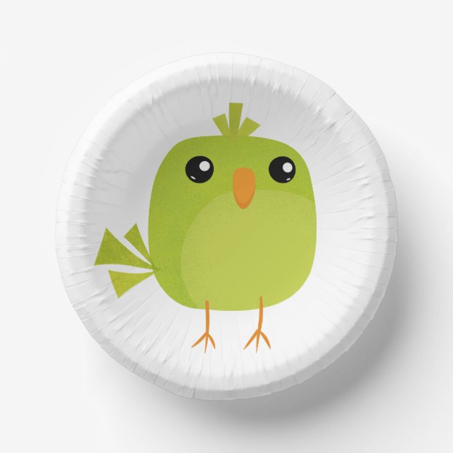 Bols En Carton Dessin d'oiseau vert (Recto)