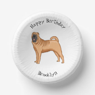 Bols En Carton dessin humoristique chinois de chien Shar-Pei
