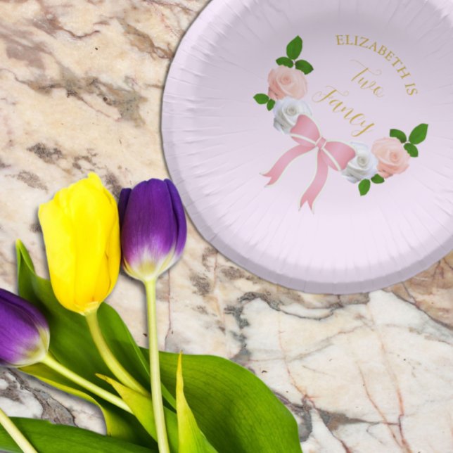 Bols En Carton Deux Fancy Bow Floral Anniversaire (Créateur téléchargé)