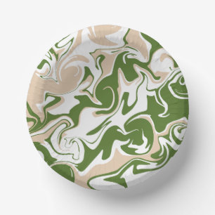 Bols En Carton Déversement - Blanc, Sable et Palm Green