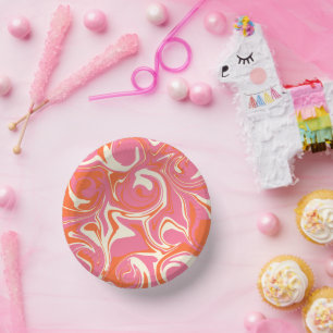 Bols En Carton Déversement - rose, orange et crème