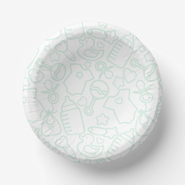 Bols En Carton Douces arroses blanc vert (Recto)