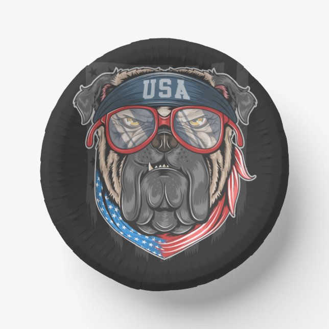 Bols En Carton Drapeau américain avec Carlin (Recto)