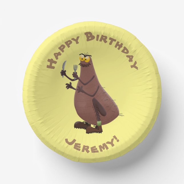 Bols En Carton Drôle affamé pulette affamée dessin animé (Recto)