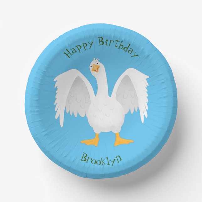 Bols En Carton Drôle curieuse dessin animé d'oie domestique (Recto)