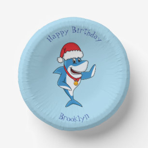 Bols En Carton Drôle dessin animé de requin de Noël
