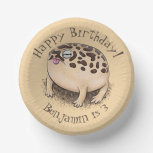 Bols En Carton Drôle dessin de grenouille à pluie dans le désert