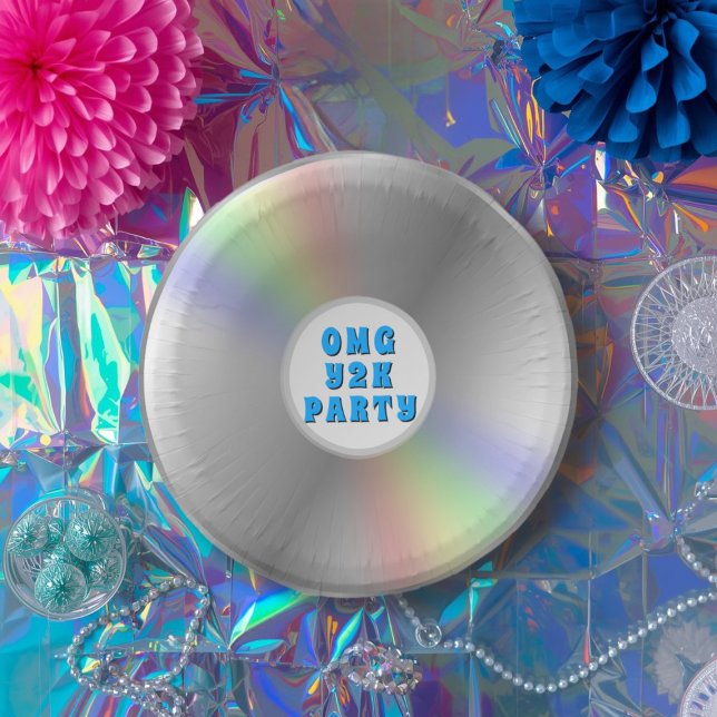 Bols En Carton Drôle Retro Music CD Disque Y2K Party Paper Bowls (A fun retro music cd inspired paper bowls with space for your text)