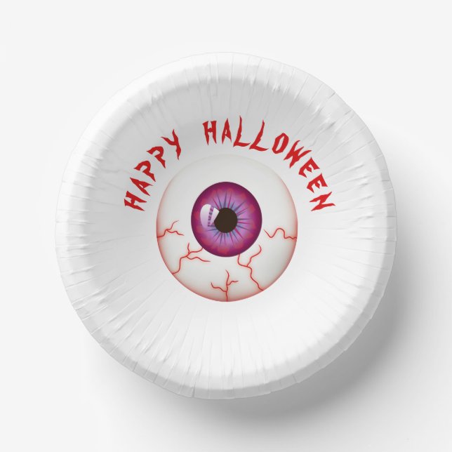 Bols En Carton Éffrayant Bloodshot Eyeball Halloween heureux (Recto)