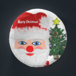 Bols En Carton Église de Santa Christmas<br><div class="desc">Joyeux Noël est écrit dans une typographie blanche festive à travers Père Noël casquette de fureur blanc rouge. Jolly Santa Claus aux joues roses, yeux bleus, barbe blanche, gros nez rouge et casquette blanc rouge. Un sapin de Noël à l'ancienne décoré dans l'arrière - plan avec un homme en pain...</div>
