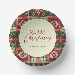 Bols En Carton Élégant Noël Plaid Floral Snowflakes Rustique