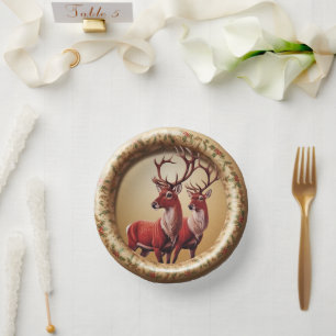 Bols En Carton Élégant renne rouge Moose Gold Joyeux Noël