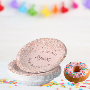 Bols En Carton Enterrement de vie de jeune fille rose gold confet