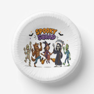 Bols En Carton Équipe effrayante de monstres mignons d'Halloween