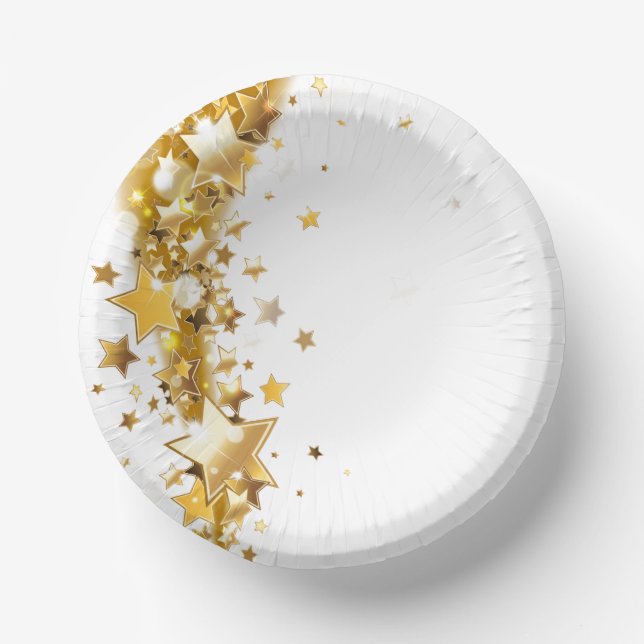 Bols En Carton Étoiles dorées de fête (Recto)