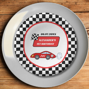 Bols En Carton Fast one rouge course automobile garçon 1er annive