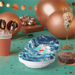 Bols En Carton Festive Christmas Surfing Père Noël Beach Paper Bo<br><div class="desc">Festive Christmas Surfing Père Noël Beach Paper Bowls</div>