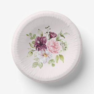 Bols En Carton Fête d'anniversaire de bébé fille au floral rose t