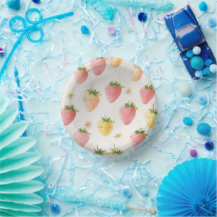 Bols En Carton Fête d'anniversaire motif aux fraises mignonnes