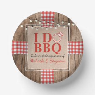 Bols En Carton Fête de Fiançailles Rustique BBQ pour les Amoureux