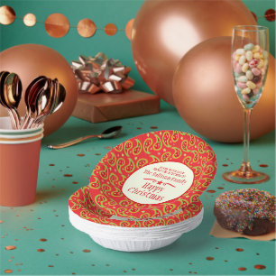 Bols En Carton Fête de Noël maison de vacances fait cuisine rouge