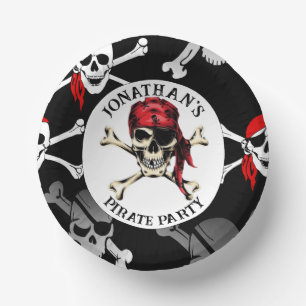 BOLS EN CARTON FÊTE DE PIRATE ET BONNES CROIX