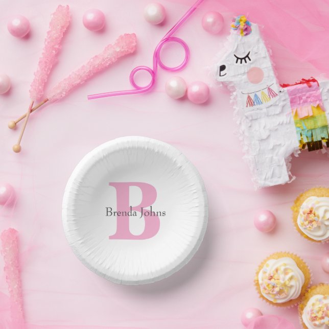 Bols En Carton Fête des mariées baby shower Monogramme Initiales  (Fête)