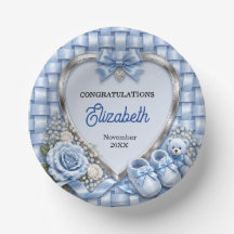 Fête Élégante Bleu Pastel Garçon Baby Shower