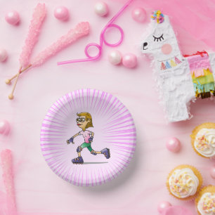 Bols En Carton Fille au roller cool