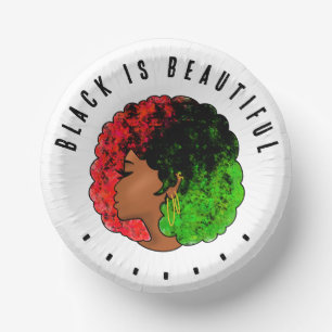 Bols En Carton Fille noire panafricaine femme rouge vert fierté a