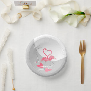 Bols En Carton Flamant rose Love Grandes plaques de papier lune