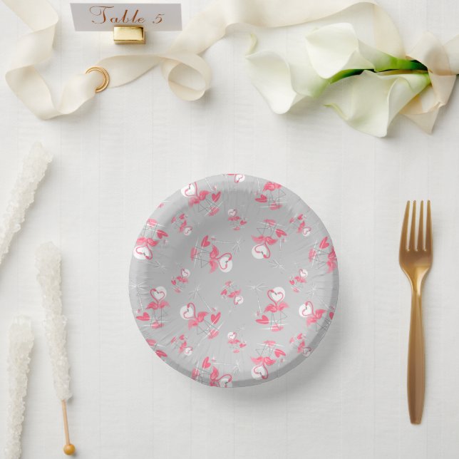 Bols En Carton Flamant rose Love Multi (Mariage)