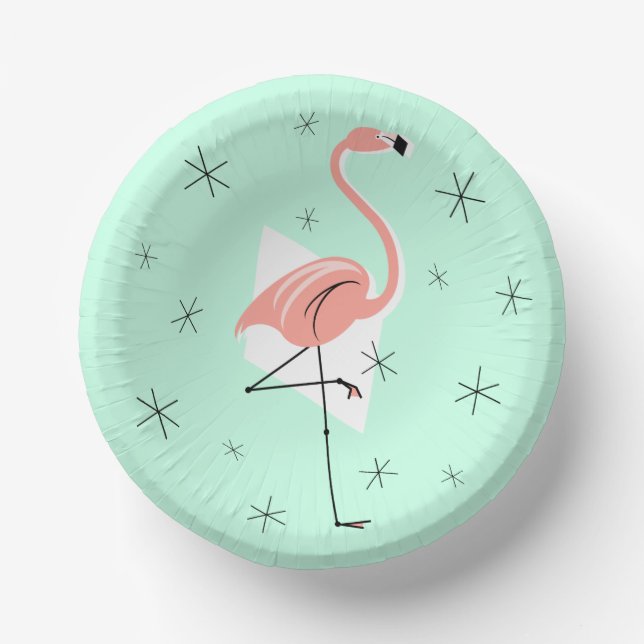 Bols En Carton Flamant rose Retro Green (Recto)