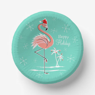 Bols En Carton Flamingo de Noël Joyeuses Fêtes