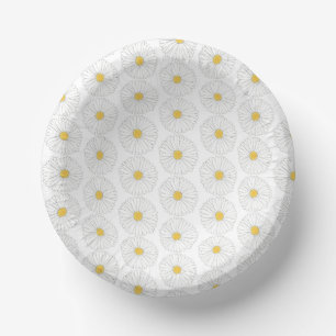 Bols En Carton Fleur Jardin Floral Jaune Blanc